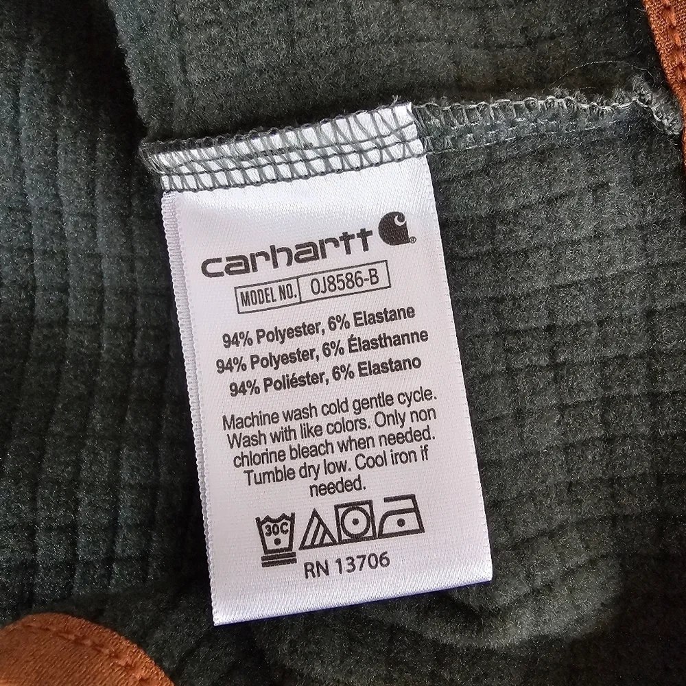 NWT Carhartt Boys Green with Brown Trim Force Jacket, Hoodie, Size Large 16 18